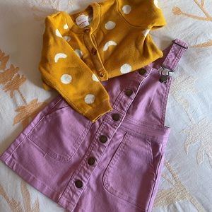 Hanna Andersson Toddler geometric button down sweater. 2T/85cm. Gold. Like new!